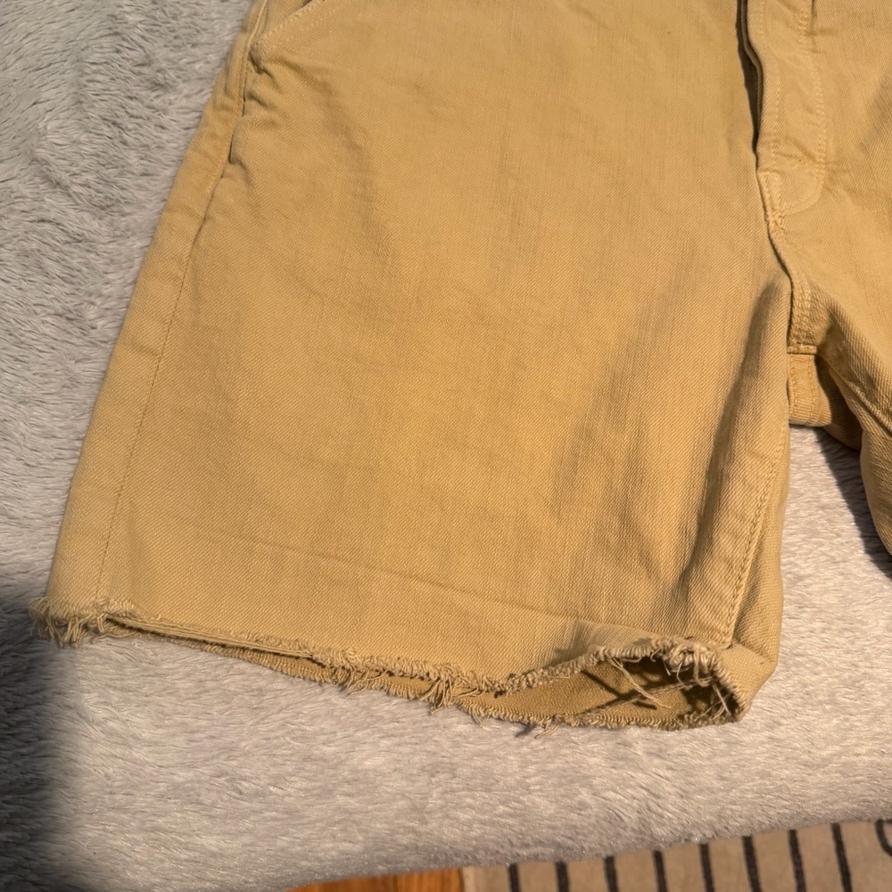MOTHER Denim Cut Off Shorts Jorts Tan Sz 27 - Picture 2 of 11
